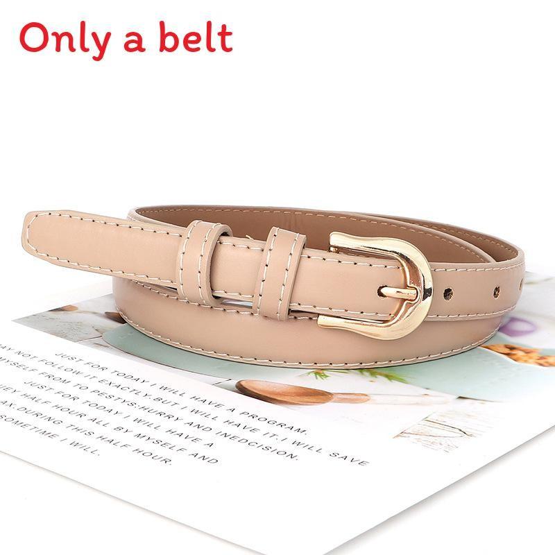 Womens Fine Pu Leather Belt With Metal Pin Buckle For Casual Commuting Outfits