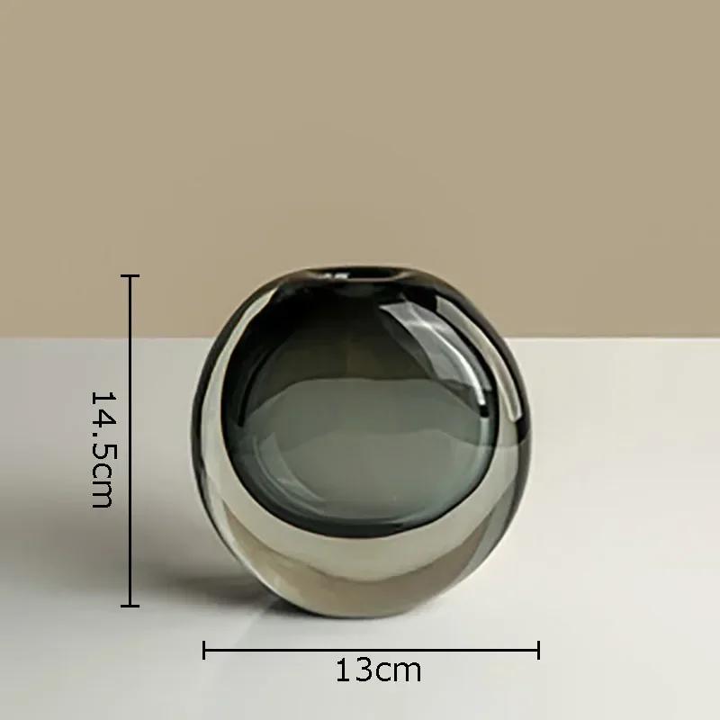 

Creative Dual Color Glass Vase Artificial Flower Decorative Flowers Pots Desk Decoration Floral Arrangement Modern Home Decor