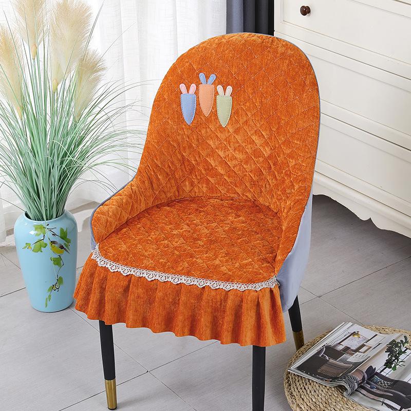 

Легкий роскошный чехол для стула с подлокотниками Чехол для обеденного стула из шенилла Чехол для подушки для ресторанного стула Чехол для изогнутого кожаного стула 49*36cm