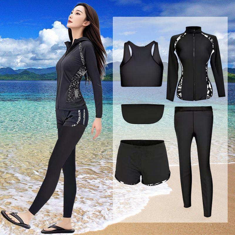 Diving Wetsuit Set Women Quick Dry Long Sleeve Rash Guard Pants 5 Piece Swimwear Snorkeling Surfing Water Sports