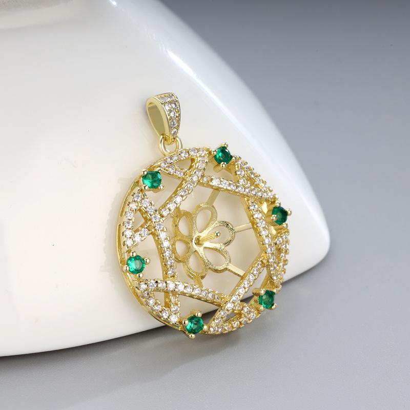 Micro-Paved Full Diamond Pearl Pendant with Zircon Accents