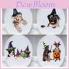 Kitten Puppy Pumpkin Halloween Sticker For Festive Home Decoration**