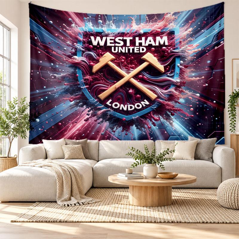 West Ham United Football Gobelin Ścienny, Miękki Materiał Dekoracja Ścienna, Dekoracyjne Tło Do Sypialni Sztuka Ścienna do Domu