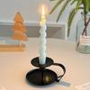 European Style Handheld Metal Candlestick with Handle Tabletop Candles Stand  Birthday