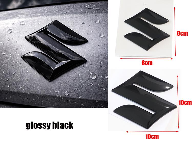 1pcs 3D ABS Car Front logo Front hood Rear Bumper tail door trunk sticker car Emblem styling Accessories For Suzuki 8cm&Suzuki emblem
