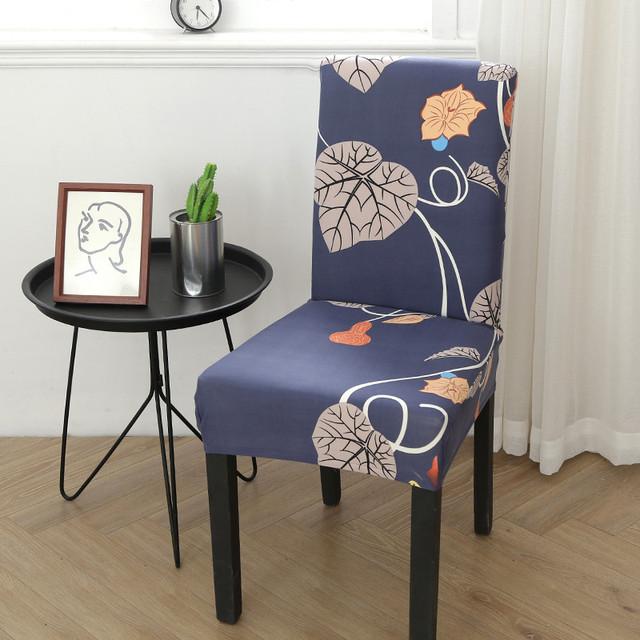 Spandex Chair Covers Printed Dining Room Stretch Seat Cover Chair Protective Case For Restaurant Banquet Kitchen Hotel