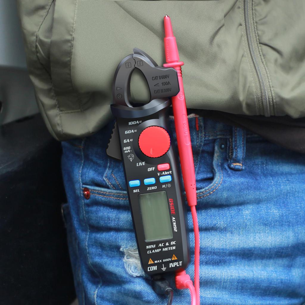 BSIDE ACM92 LCD Digital Clamp Meter 6000 Counts True RMS AC DC Multimeter Auto Range Mini Handheld Universal Meter