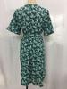 Printed V-Neck Tie High Waist Chiffon Floral Dress