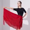 Women Latin Dance Dress Training Suit Short Skirt Sexy Tassel Three-Layer Fringe Dance Costume Training Suit Short Skirt Black