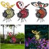 LED Lighting Solar-Powered Hanging Bee Light Metal Construction LED Bugs Bee Ornament  Garden Decor