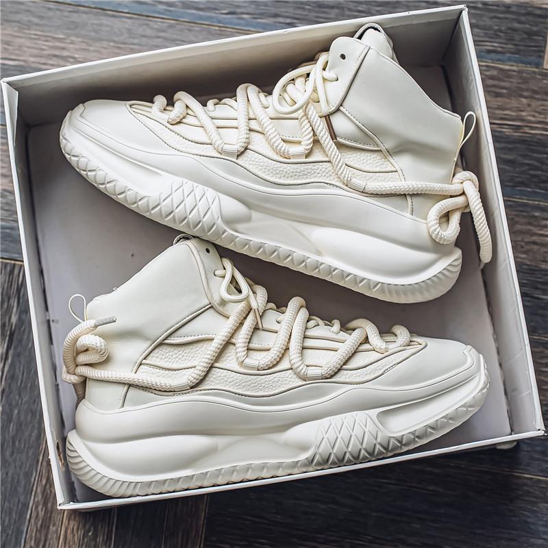 Fashion New Exquisite Men's High Top Sneakers Zapatos Para Hombres Fashion Trend Height Increasing Thick Bottom Casual Running Shoes