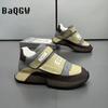 Casual Microfiber Leather Spring Breathable Increased Internal Platform Shoes for Male Women Fashion Running Chunky Sneakers