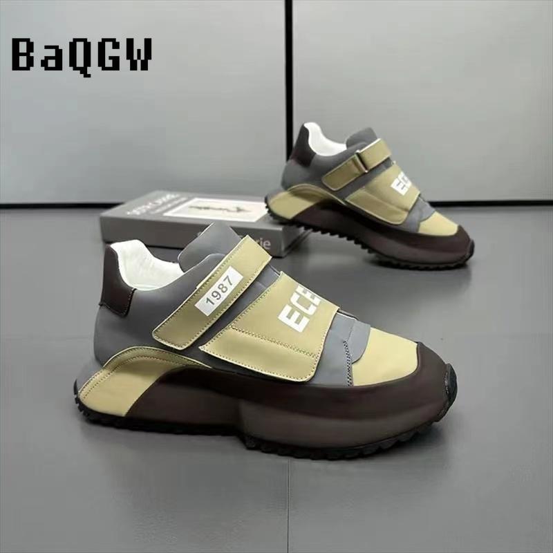 Casual Microfiber Leather Spring Breathable Increased Internal Platform Shoes for Male Women Fashion Running Chunky Sneakers