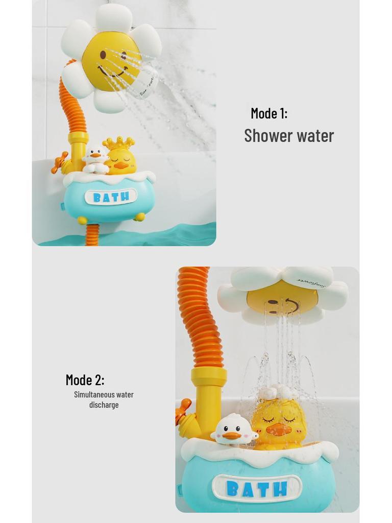 Electric Yellow Duck Water Spray Toy for Baby Bathing
