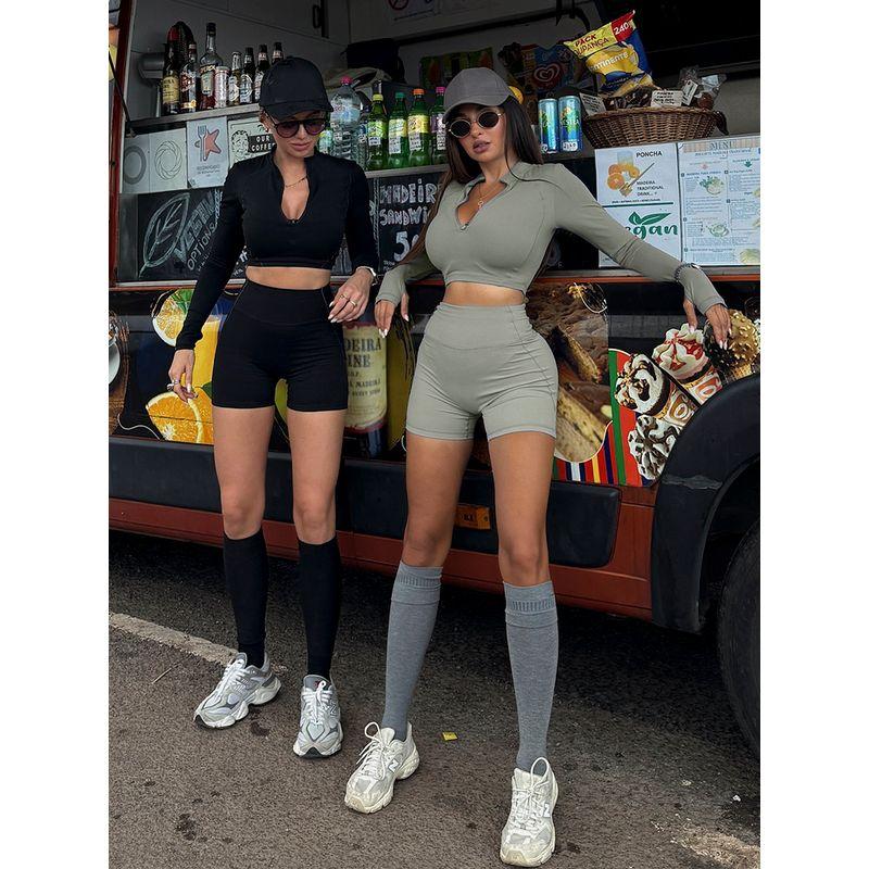 Irongirl Fitness Shorts Female High Waist Shaping Exercise Shorts Running Outerwear Skinny Yoga Pants
