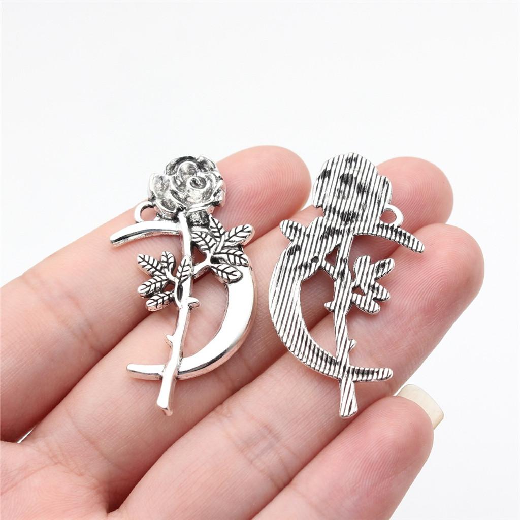 Charms Rose Lotus Pendants Wedding Jewelry Findings QC107