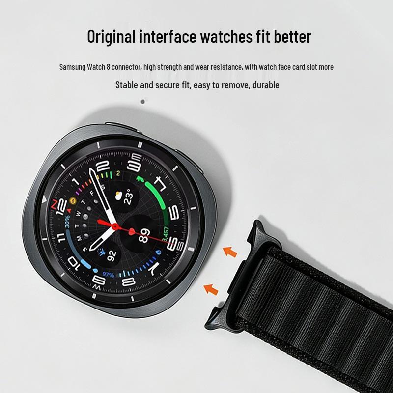 Leather Label High-Mountain Nylon Loop Strap for Samsung Watch8