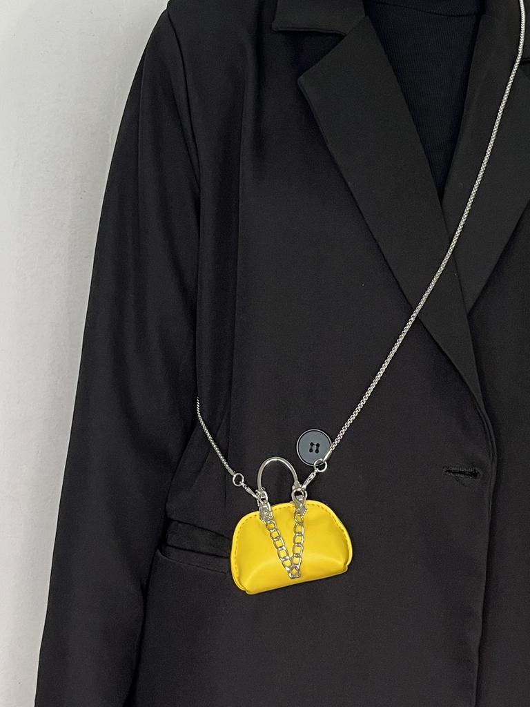 Pu Mini Shell Crossbody Bag With Chain For Daily Use Women