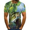 Funny Fishing 3D Print T-Shirts Men Women Short Sleeve T Shirt Hip Hop Streetwear Oversized Harajuku Y2k Tops Tees Kids Clothing