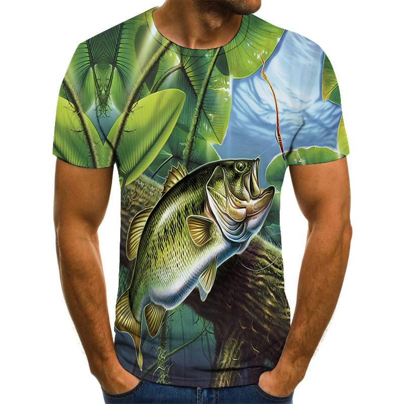 Funny Fishing 3D Print T-Shirts Men Women Short Sleeve T Shirt Hip Hop Streetwear Oversized Harajuku Y2k Tops Tees Kids Clothing