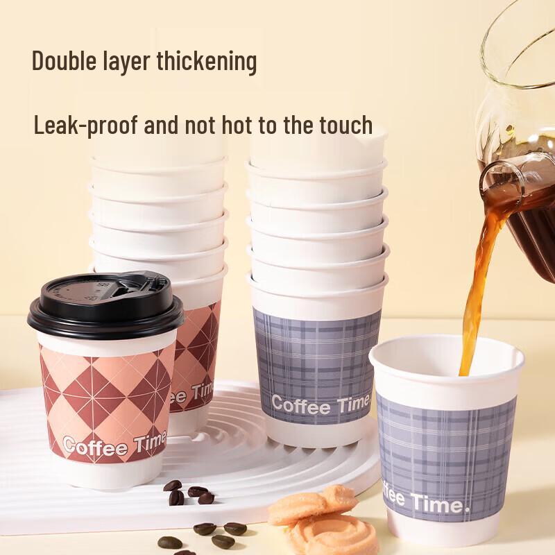 Deli Three-Layer Paper Cups with Lids