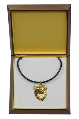 Chihuahua de pelo longo - Colar de cachorro em caixa de presente, pingente banhado a ouro para fã de cachorro, joias marcantes da