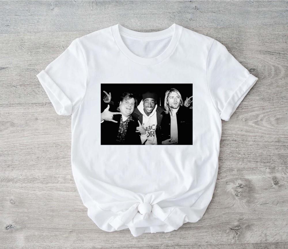Retro Chris Farley Tupac Shakur and Kurt Cobain Partying Shirt Unisex T-Shirt