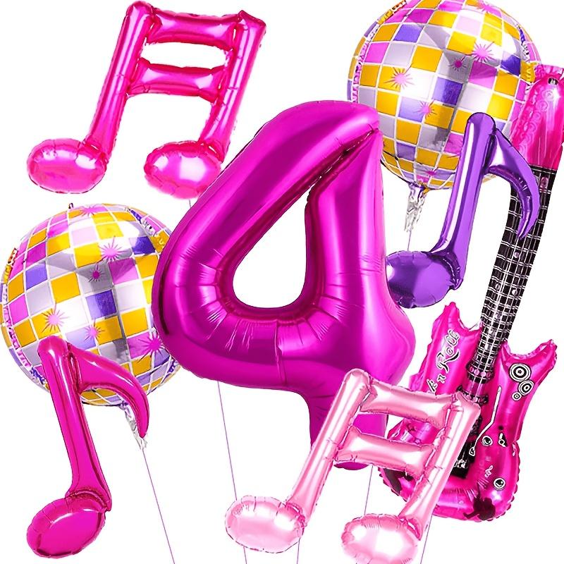 

8pcs Music Note Guitar Disco Ball Balloons 32 Inch Rose Red Numbers 1-9 Balloon Set Music Themed Birthday Party Decorations other