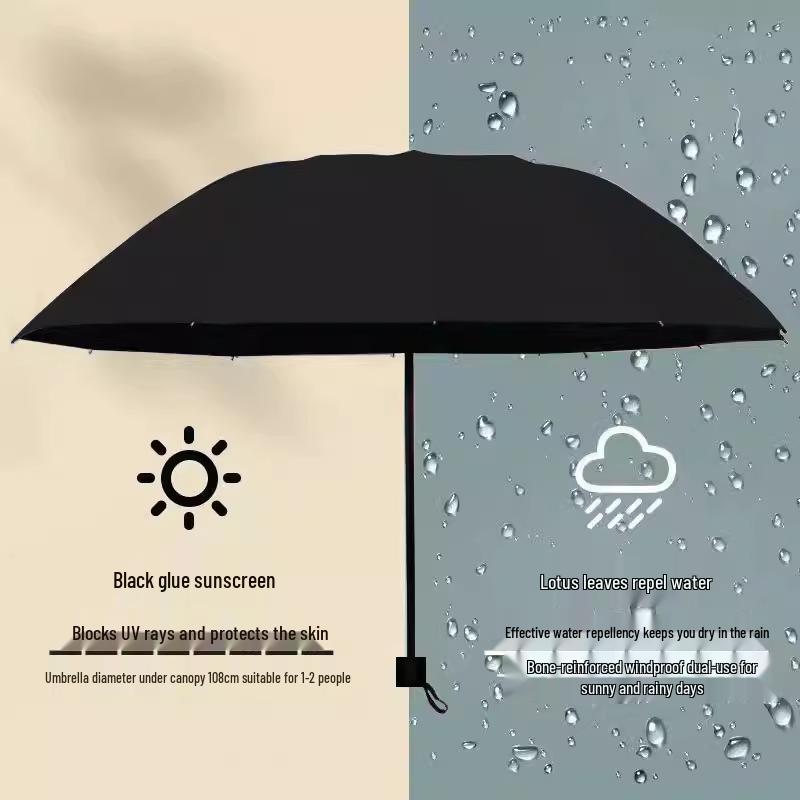 12-Rib Dual-Use Sun & Rain Umbrella for Men & Women - Large, UV Protection, Folding Double-Person Design