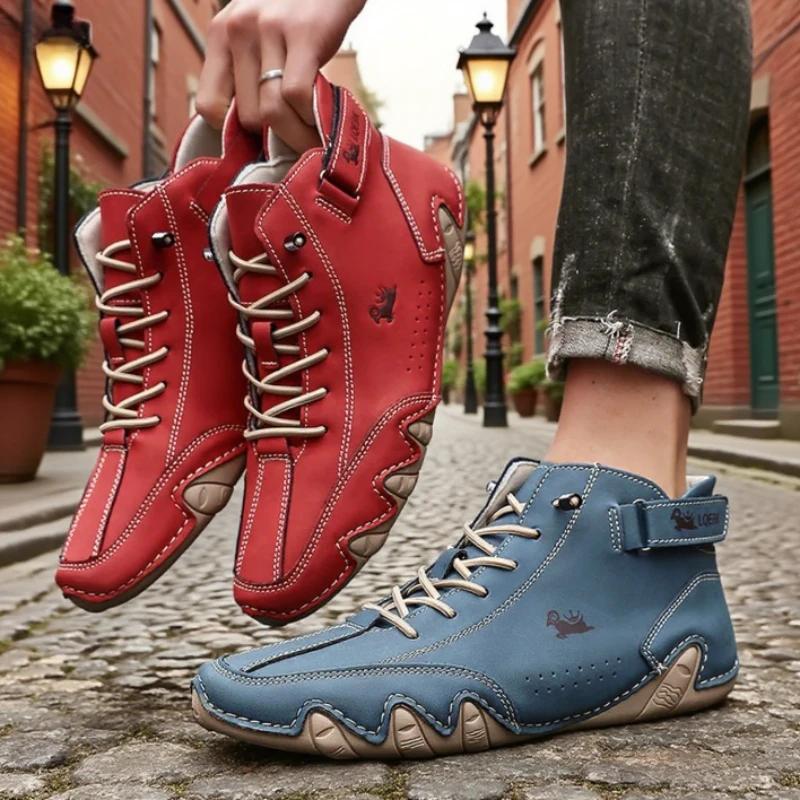 Men's High Leather Lightweight Boots Comfortable Breathable Loafers Non Slip Sole for Walking Training Suitable Couples Boots