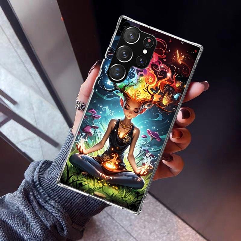 Meditation Yoga Girl Phone Case For Samsung Galaxy S23 S24 S25 Edge S26 Ultra S22 + S21 Plus S20 FE Cover Silicone Print Shell G