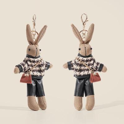 Hahnentritt-Kaninchen-Plüschpuppen-Schlüsselanhänger