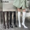 Fashion Eilyken Fashion Sexy Patent Leather Women's Over The Knee Boots Fashion Pointed Toe Zip Stiletto Thin Heels Long Thigh High Shoe