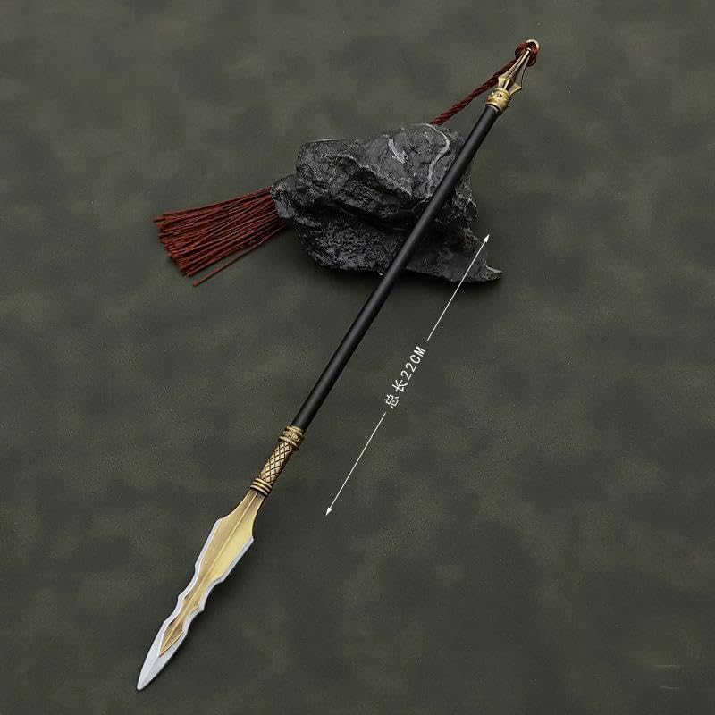 [Nekogamiyama] Suikoden Warlord Heldenwaffe Hanaei Speer 22cm Lang & Pfeil und Bogen 18cm Lang / Miniaturfigur Sammlerdeko