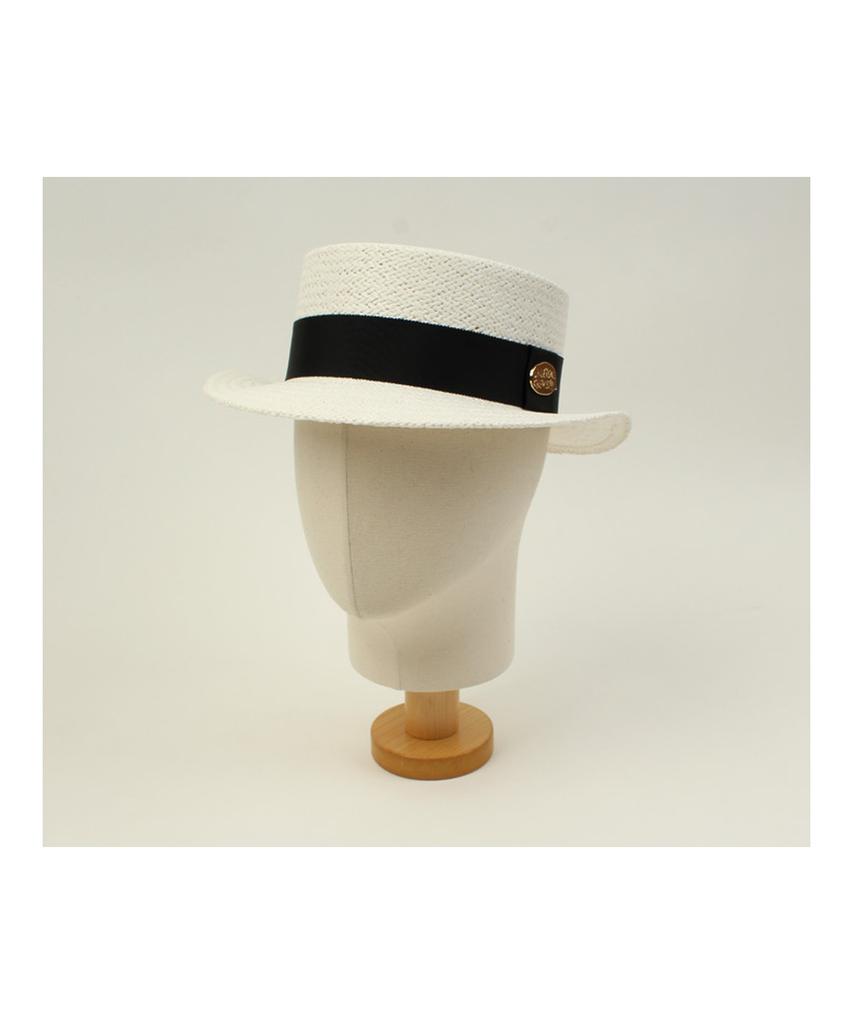 White Flat Short Panama Hat