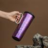 710ml Women's Pure Titanium Coffee Thermos Cup with Handle And Straw Double-layer Vacuum Water Bottle Outdoor Drinkware Gift Mug