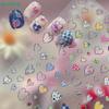 Y2K Style Heart Nail Decals | Plaid & Polka Dot Love Heart Stickers for Trendy Nails