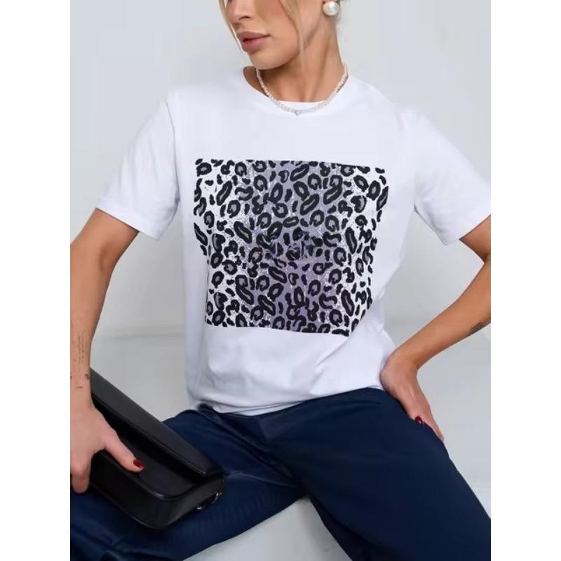 Dámské 3D tričko s leopardím potiskem Streetové ležérní tričko Dámské gotické tričko v evropském stylu Y2K Harajuku tričko Topy Trička