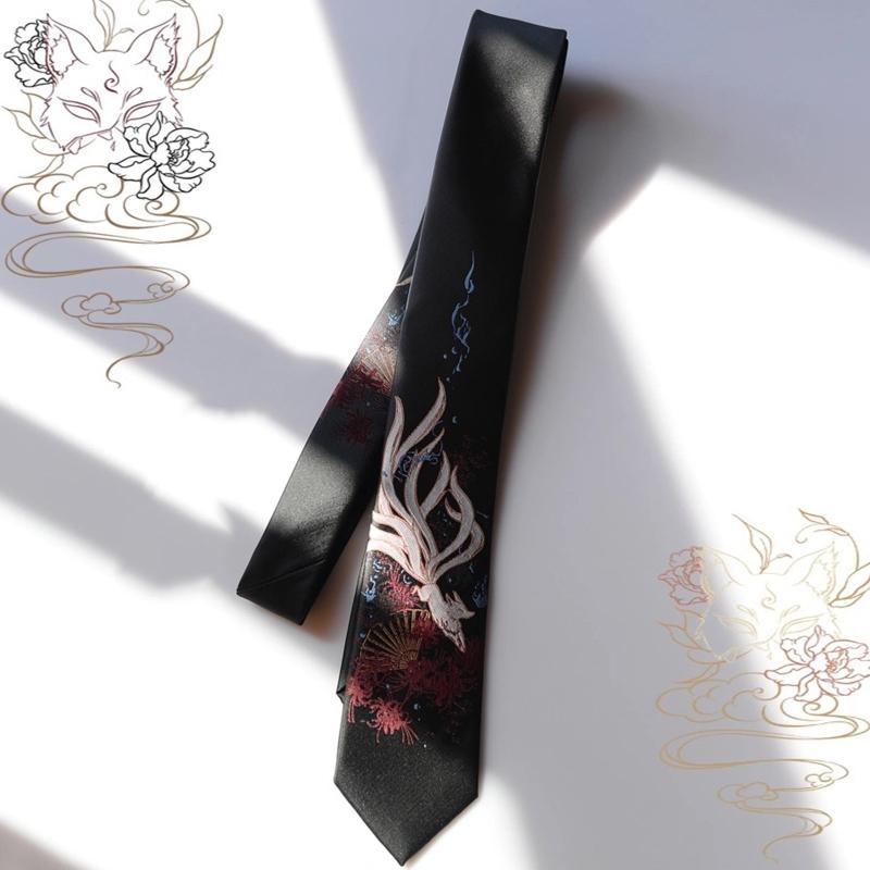 JK Uniform Tie Fox Tie Men Anime Ties For Men Hanfu Costume Photography Props Halloween Cosplay Props