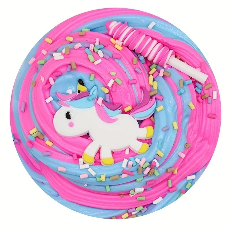 70Ml Cotton Mud Foam Gel Cotton Mud Colored Candy Mud Unicorn Lightweight Air Plasticized Clay Children'S Stress Relief Toy