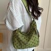 Polka Dot Hobo Bag For Women Corduroy Material Crossbody Bag With Knotted Detail Casual Korean Style Shoulder Bag Daily Commute