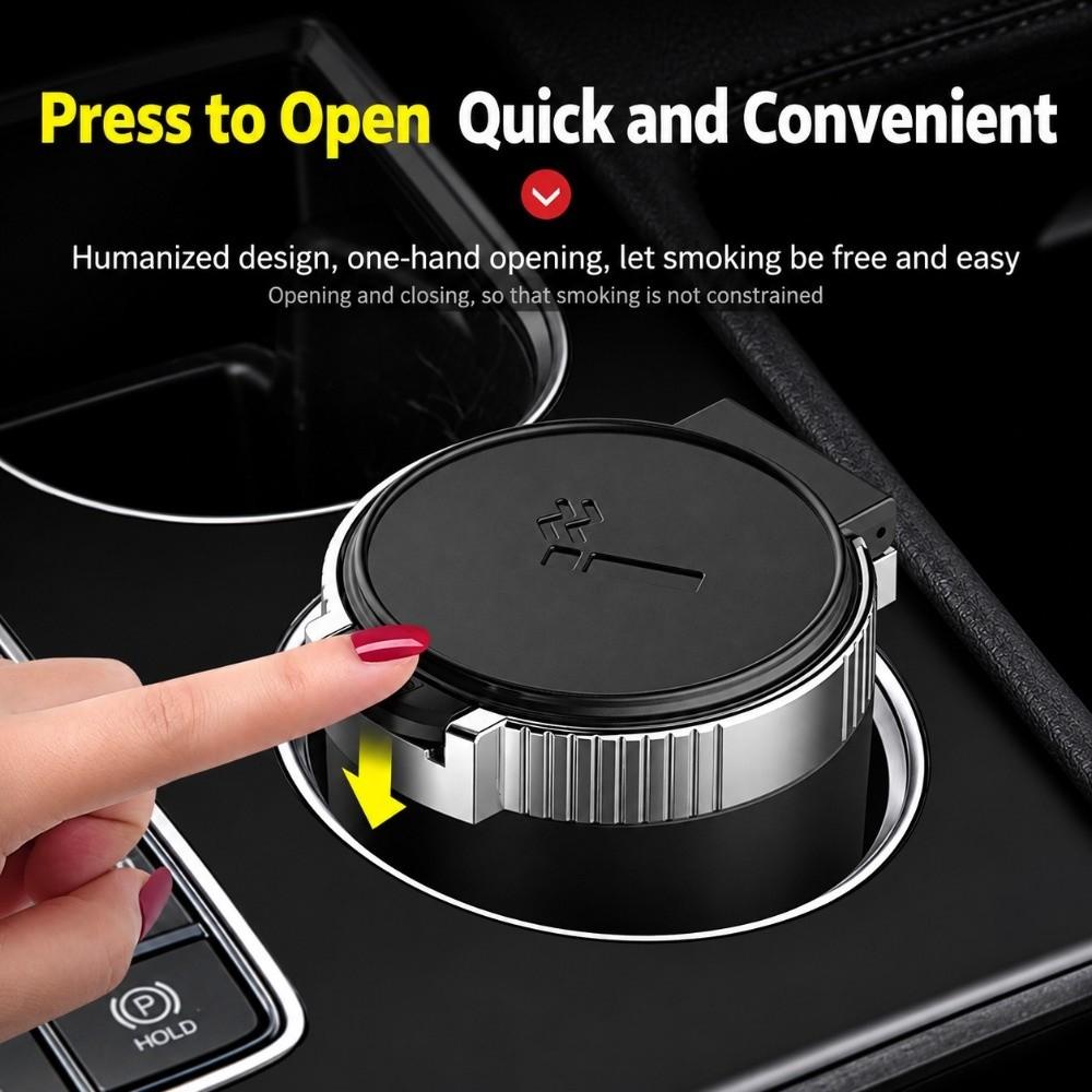 Smell-Proof Vehicle Rubbish Can LED Blue Light Automotive Supplies Modern Car Ashtray Car Interior