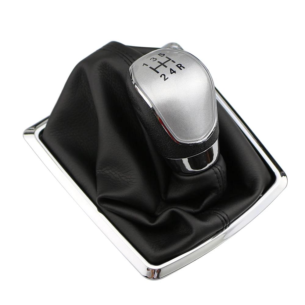 Car Gear Shift Knob Collars for Ford Focus 2 MK2 2005 - 2011 Fiesta Kuga 2008-2012 5 6 Speed Leather Gaiter Boot Accessories