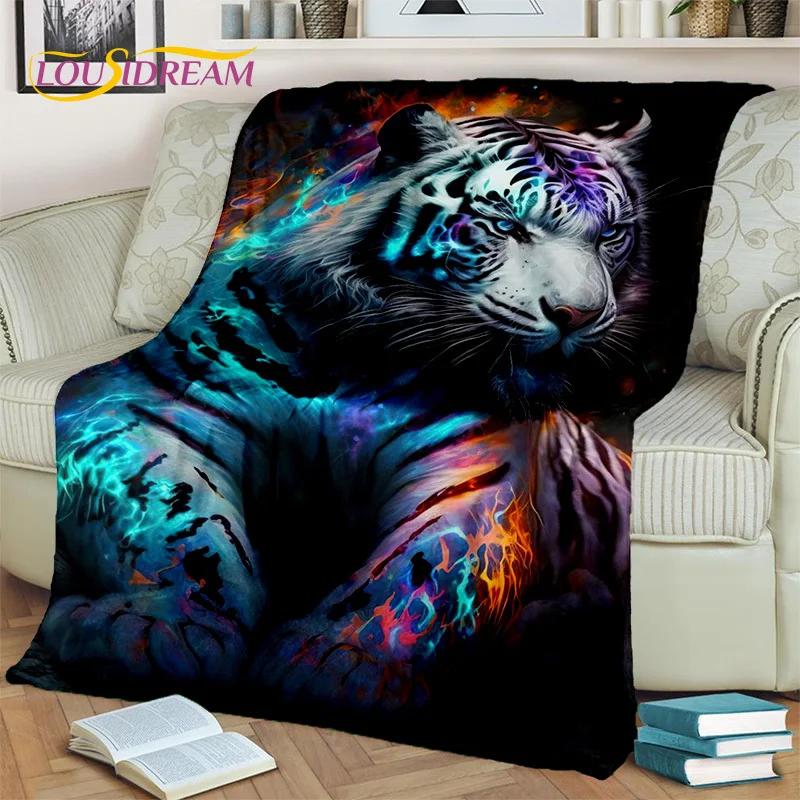 Beast Tiger Lion Leopard Animal Wildlife Cartoon Blanket,Soft Throw Blanket for Home Bedroom Bed Sofa Picnic Cover Blanket Kids