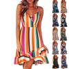 Women Casual Loose   Dress Fashion Beach Style Sleeveless Temperamental