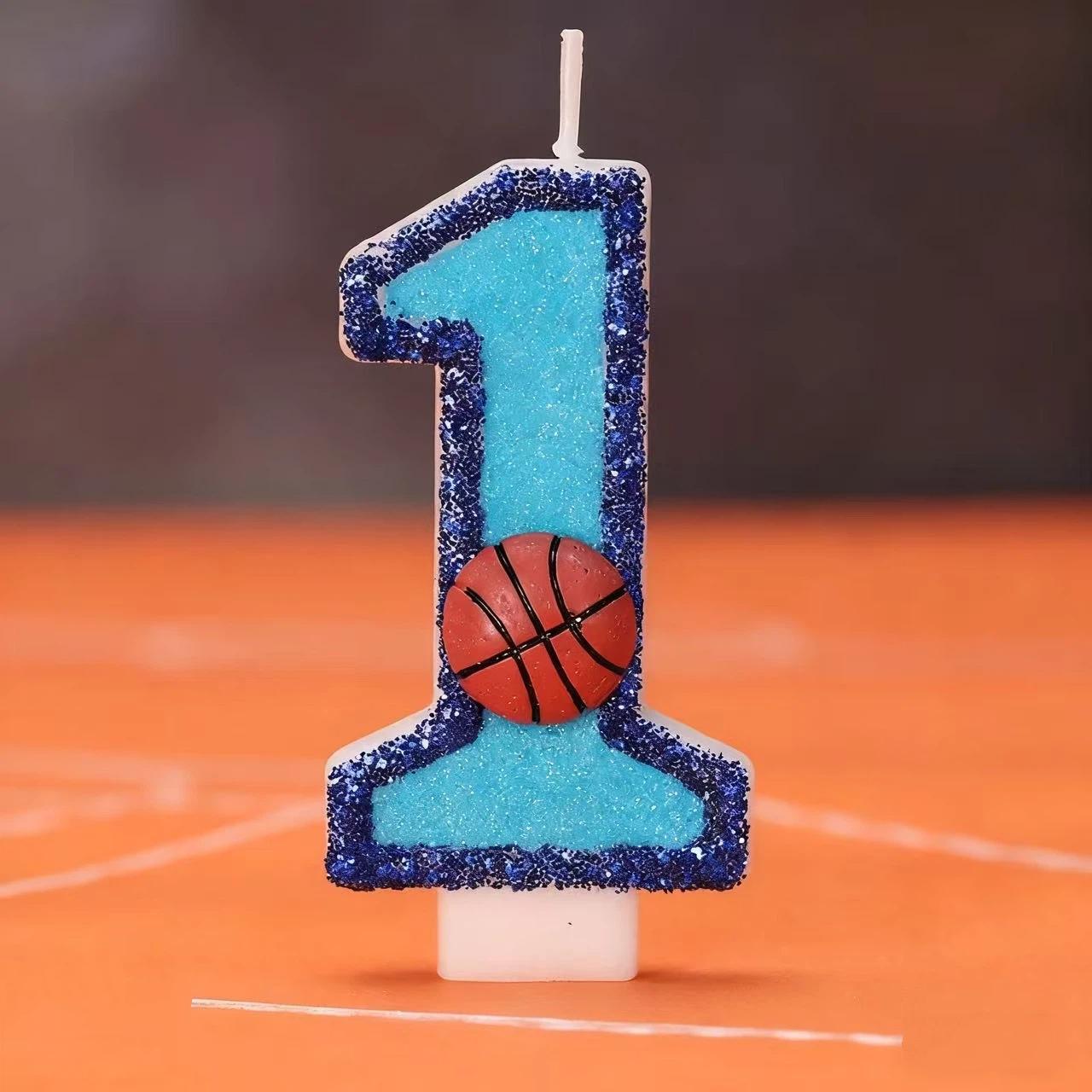 

Blue Basketball 0-9 Free Matching Combination Digital Candles Birthday Candles Are Perfect for High-end Baking Cake Decorati