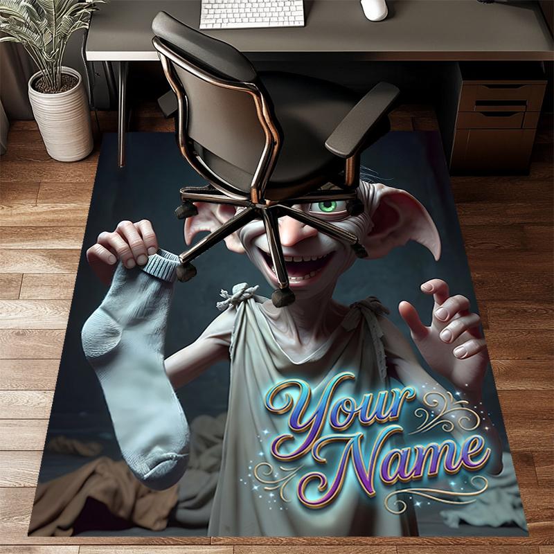 Hogwarts Design Area Rug Personalized Name- Non-Slip, Soft & Cozy Floor Mat for Living Room, Office - Indoor/Outdoor Carpet