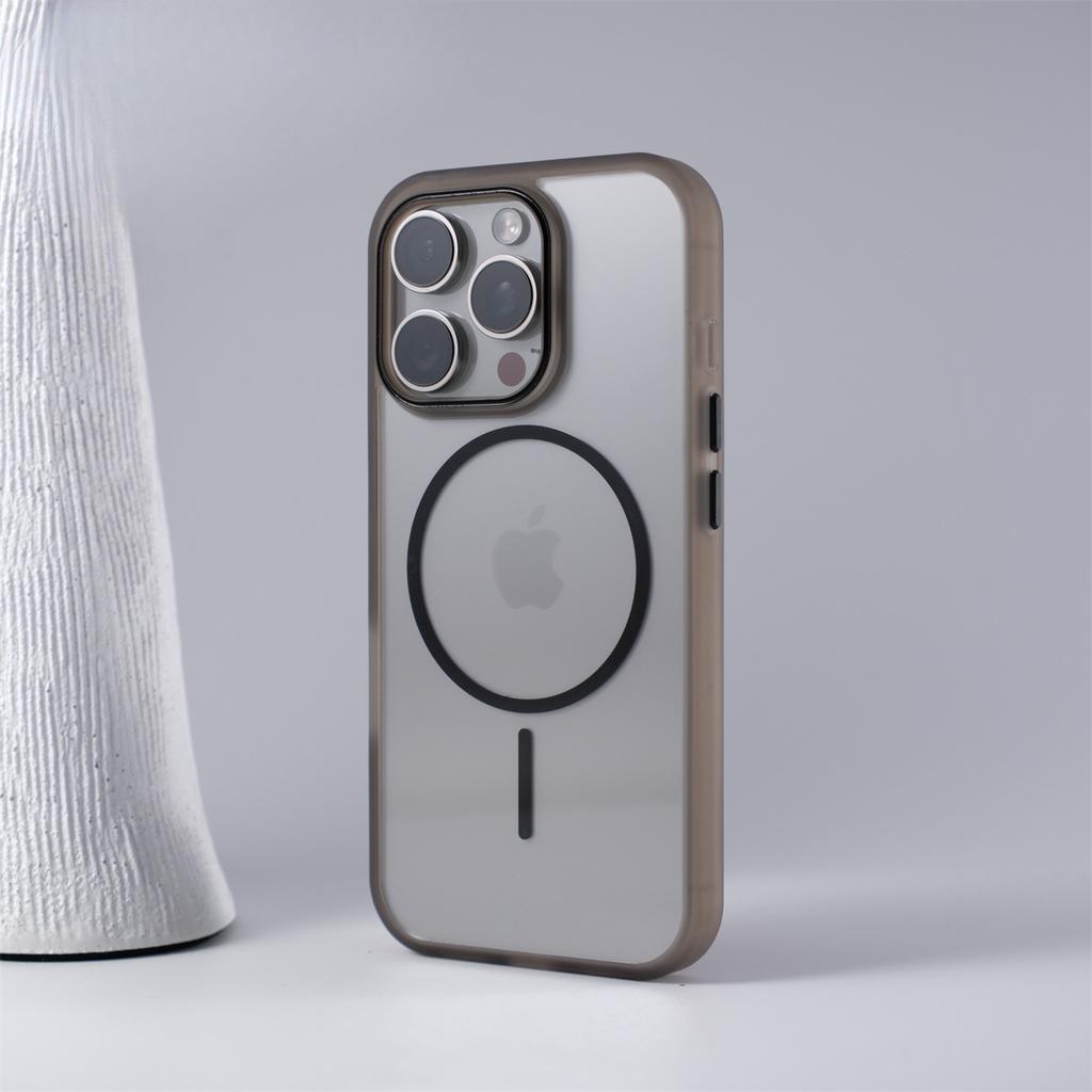 New IPhone16 Transparent Thin Ring Magnetic Suction Phone Case Suitable for Apple 15promax Simple Anti Fall Protection Case