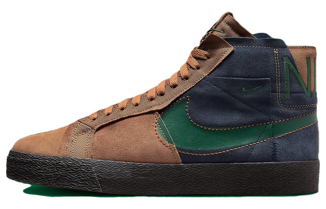 Nike Sb Zoom Blazer Mid Premium Legend Темно-коричневый Обсидиан Пэчворк FZ3306-200 38.5
