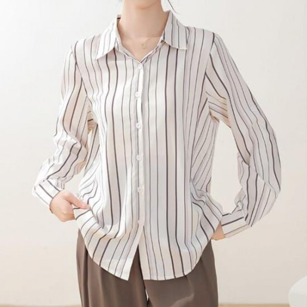 Navava Office Stripe Long Sleeve Shirt Nb2472